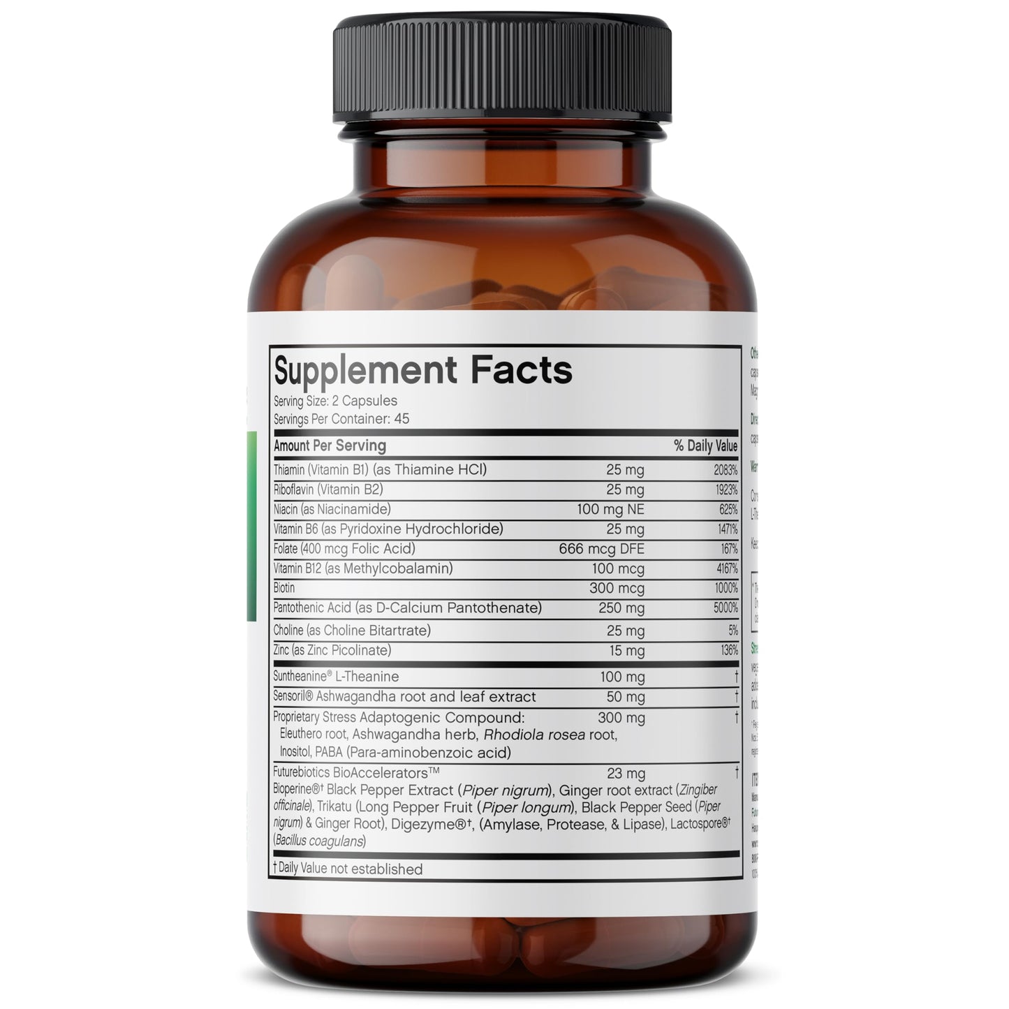 Futurebiotics StressAssist Stress Complex with L-Theanine, Ashwagandha & Rhodiola Rosea – 90 Vegetarian Capsules