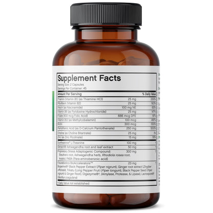 Futurebiotics StressAssist Stress Complex with L-Theanine, Ashwagandha & Rhodiola Rosea – 90 Vegetarian Capsules