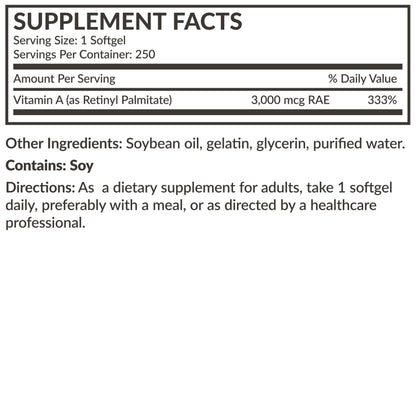 Futurebiotics Vitamin A 10,000 IU Premium Non-GMO Formula – Supports Vision, Immune Health, and Growth | 250 Softgels