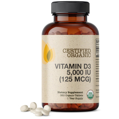 Futurebiotics Vitamin D3 5,000 IU (125 mcg) – USDA Organic, 360 Tablets