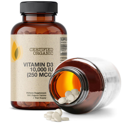 Futurebiotics Vitamin D3 10,000 IU Organic - 360 Tablets - Immune & Bone Support