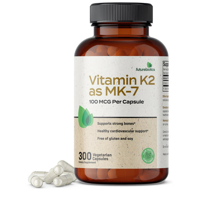 Futurebiotics Vitamin K2 as MK-7 100 mcg – Supports Strong Bones – 300 Vegetarian Capsules