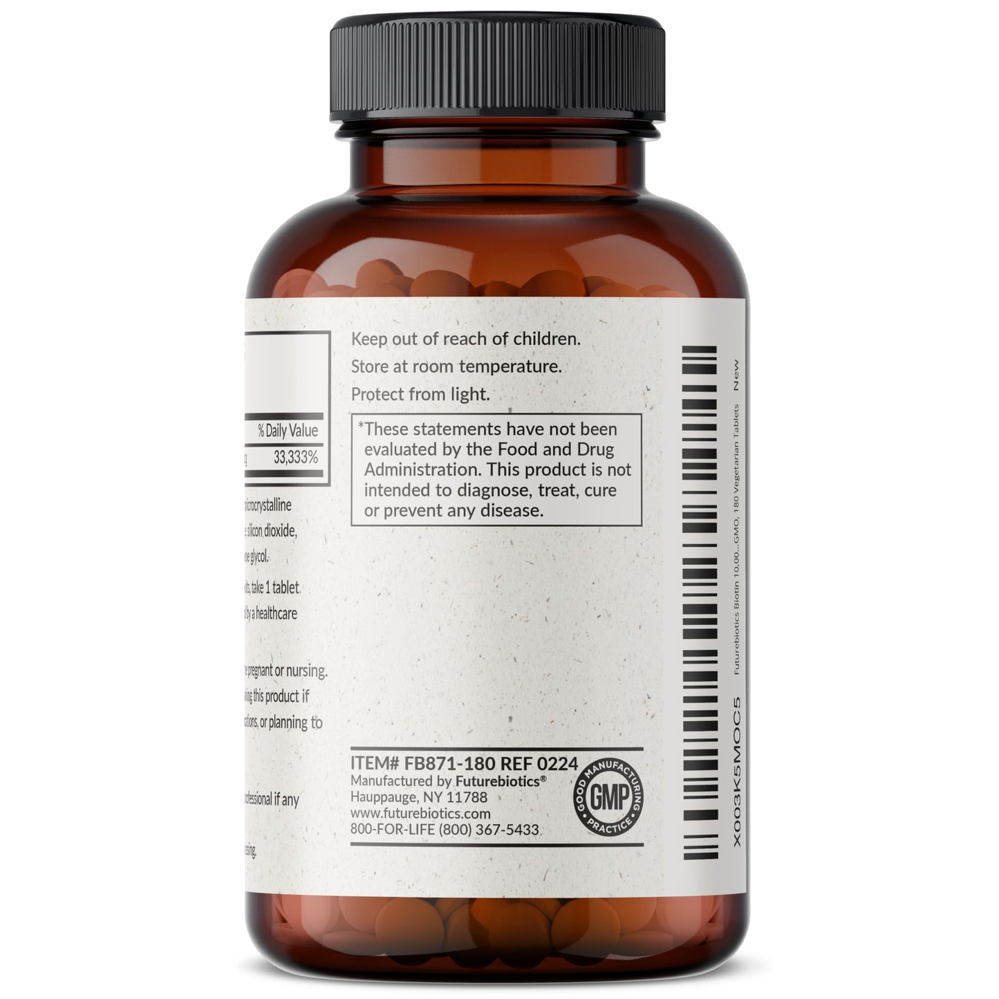 Futurebiotics Biotin 10,000 MCG High Potency Tablets – Hair, Skin & Nails Support, Non-GMO, 180 Vegetarian Tablets