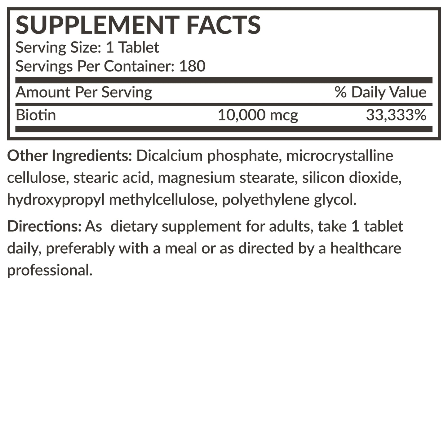 Futurebiotics Biotin 10,000 MCG High Potency Tablets – Hair, Skin & Nails Support, Non-GMO, 180 Vegetarian Tablets