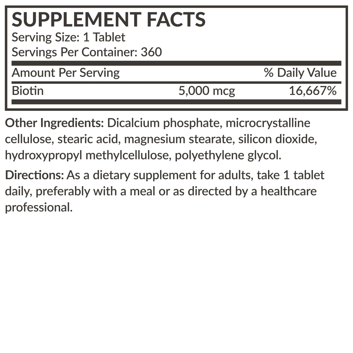 Futurebiotics Biotin 5000 MCG – Supports Hair, Skin & Nails (Non-GMO)