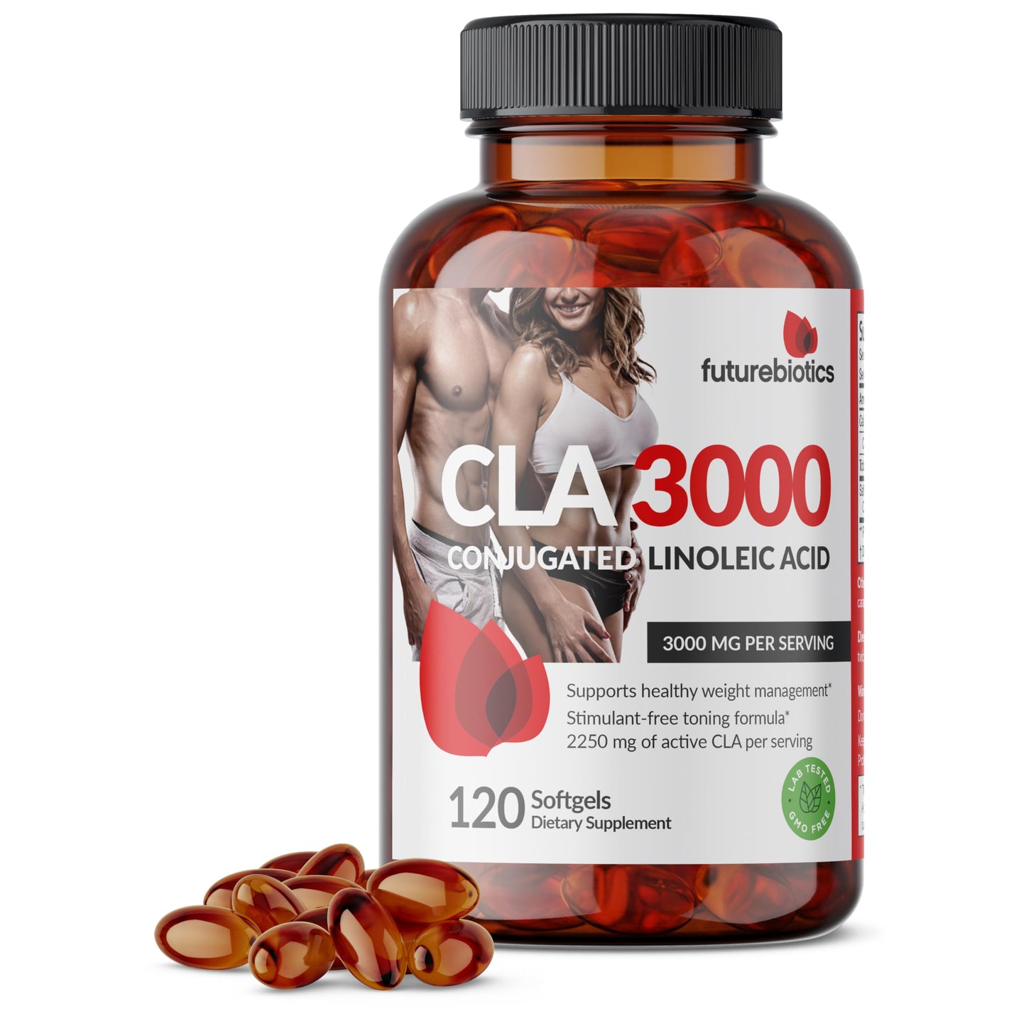 Futurebiotics CLA 3000 Extra High Potency – Non-Stimulating Conjugated Linoleic Acid, 120 Softgels
