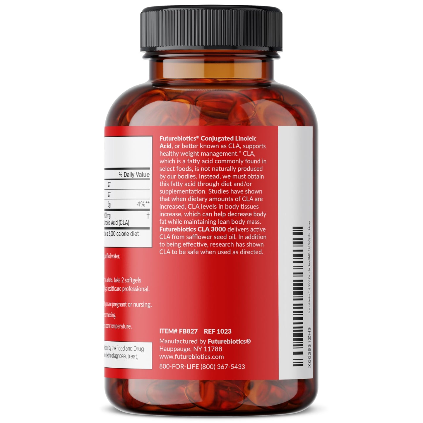 Futurebiotics CLA 3000 Extra High Potency – Non-Stimulating Conjugated Linoleic Acid, 120 Softgels