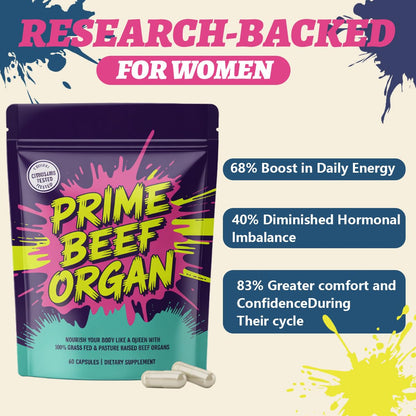 FW ZONE 100% Grass-Fed Beef Organs Supplement for Women | Hormone Balance & Gluten-Free