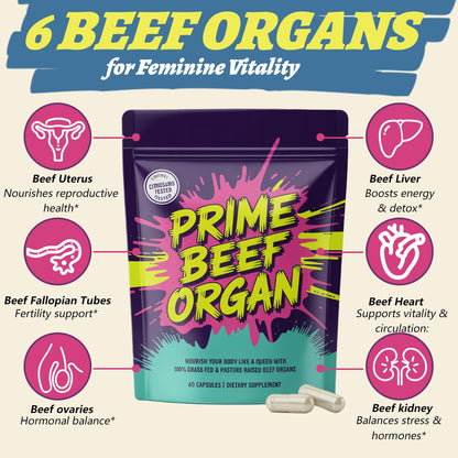 FW ZONE 100% Grass-Fed Beef Organs Supplement for Women | Hormone Balance & Gluten-Free