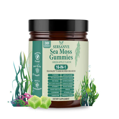 FW ZONE Sea Moss Gummies 16-in-1 with Black Seed Oil, Ashwagandha, 30 Servings – Immune Support, Wellness & Digestion