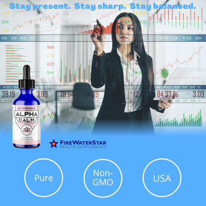 FWS Alpha Calm Liquid Drops – L-Theanine + Alpha GPC for Calm Focus (Organic, Non-GMO) | 30 Servings
