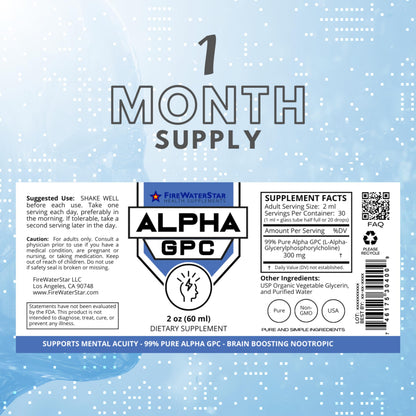 FWS Alpha GPC 300 mg – Liquid Choline for Memory & Focus | Organic & Non-GMO
