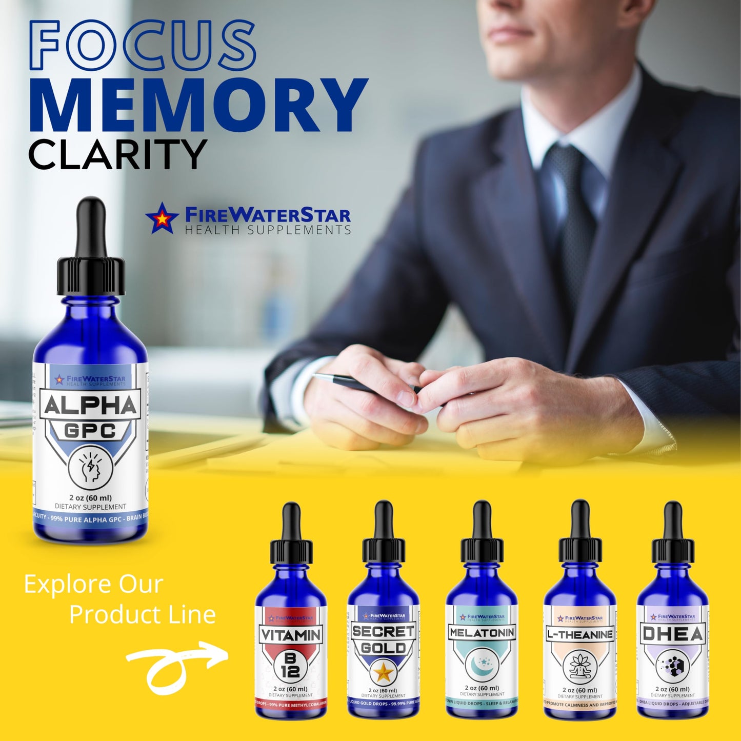 FWS Alpha GPC 300 mg – Liquid Choline for Memory & Focus | Organic & Non-GMO