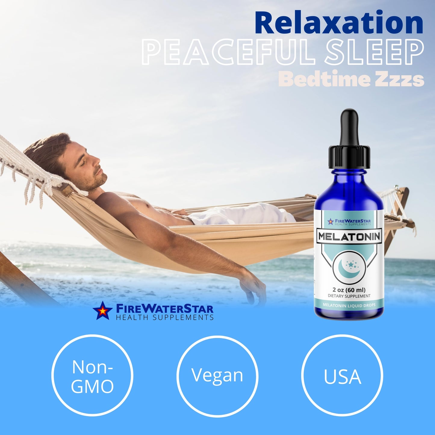 FWS Liquid Melatonin Drops for Adults and Kids - 99% Pure Bioactive Melatonin - Organic, Non-GMO, Vegan - 2oz