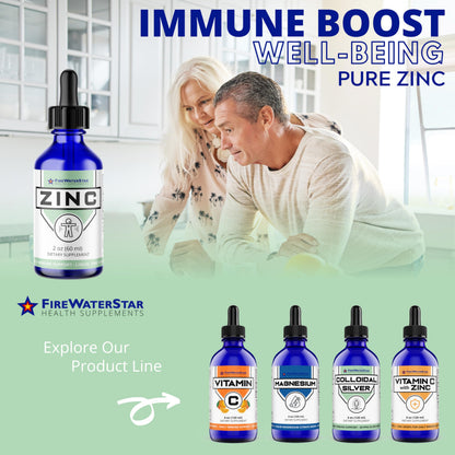 FWS Liquid Zinc Supplement for Men, Women & Kids – Organic Non-GMO Vegan Ionic Zinc Drops (2 oz, 30 Day Supply)