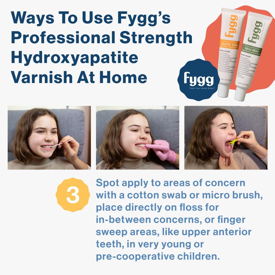 Fygg Nano-Hydroxyapatite Dental Varnish – Fluoride-Free Enamel Repair for Sensitive Teeth | Mild Mint (1.36oz)