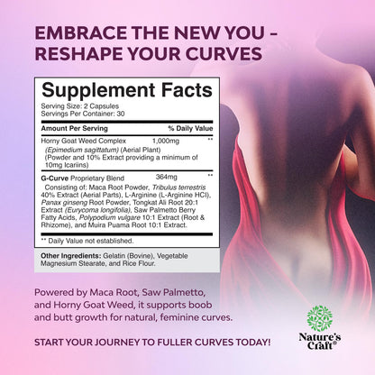 G-Curve Breast and Butt Enhancer Pills – Herbal Formula for Women