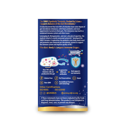G-NiiB Immunity Elite SIM01 Synbiotic Formula - 5x More Effective Probiotics Reaching the Gut Alive