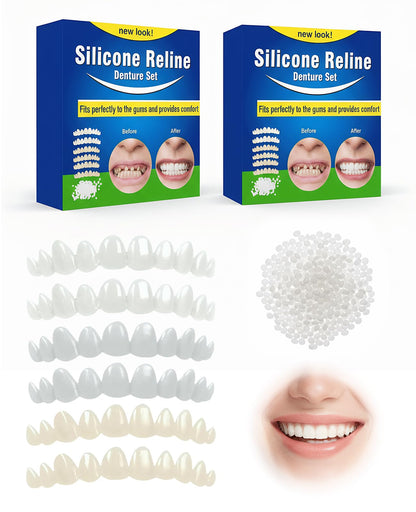 Gaahkai 12PCS Missing Tooth Replacement Kit, Temporary Moldable Thermal Beads Veneers Teeth for Filling the Gap