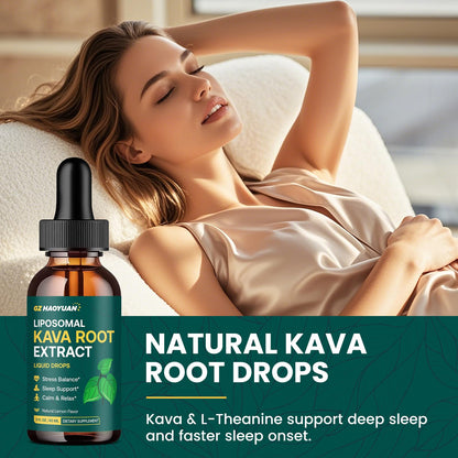 GZ HAOYUAN Liposomal Kava Drops – Calming Kava Liquid with GABA & Ashwagandha