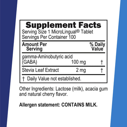Superior Source GABA 100 mg – Sleep & Nervous System Support (Bariatric Friendly) - 100 Sublingual Tablets