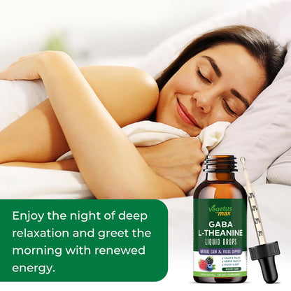 Liquid GABA L-Theanine Drops with Lion’s Mane – Calm, Sleep & Focus (2oz/60ml)