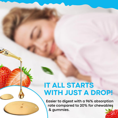 GABA L-Theanine Drops – Strawberry Flavor (2 oz) for Sleep, Relaxation & Focus