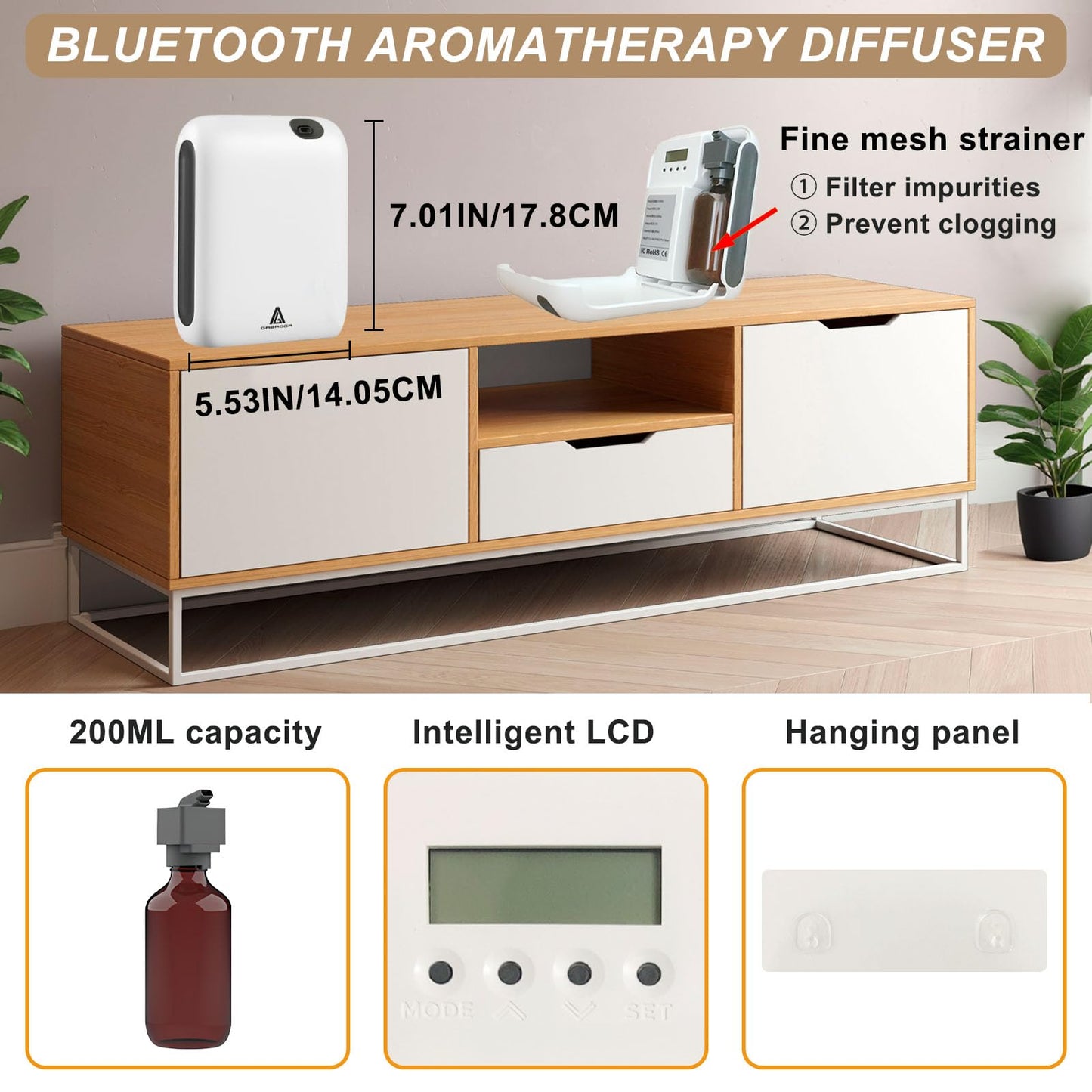 GABROGA Smart Scent Air Machine — 1500 Sq Ft Coverage, Cold-Air Diffusion, App-Controlled Waterless Diffuser