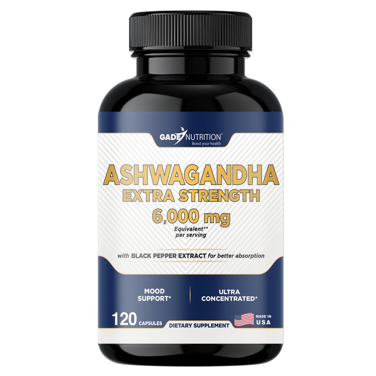 Gade Nutrition Ashwagandha – Extra Strength Capsules, USA Made