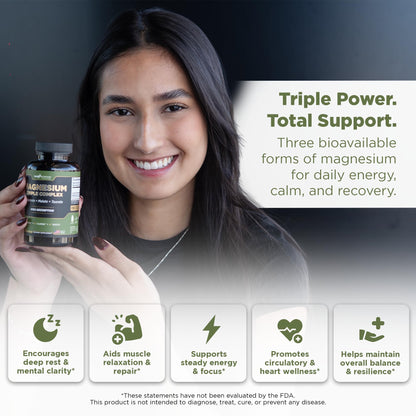 Gade Nutrition Magnesium Triple Complex | Glycinate, Malate & Taurate