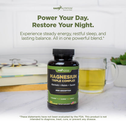 Gade Nutrition Magnesium Triple Complex | Glycinate, Malate & Taurate