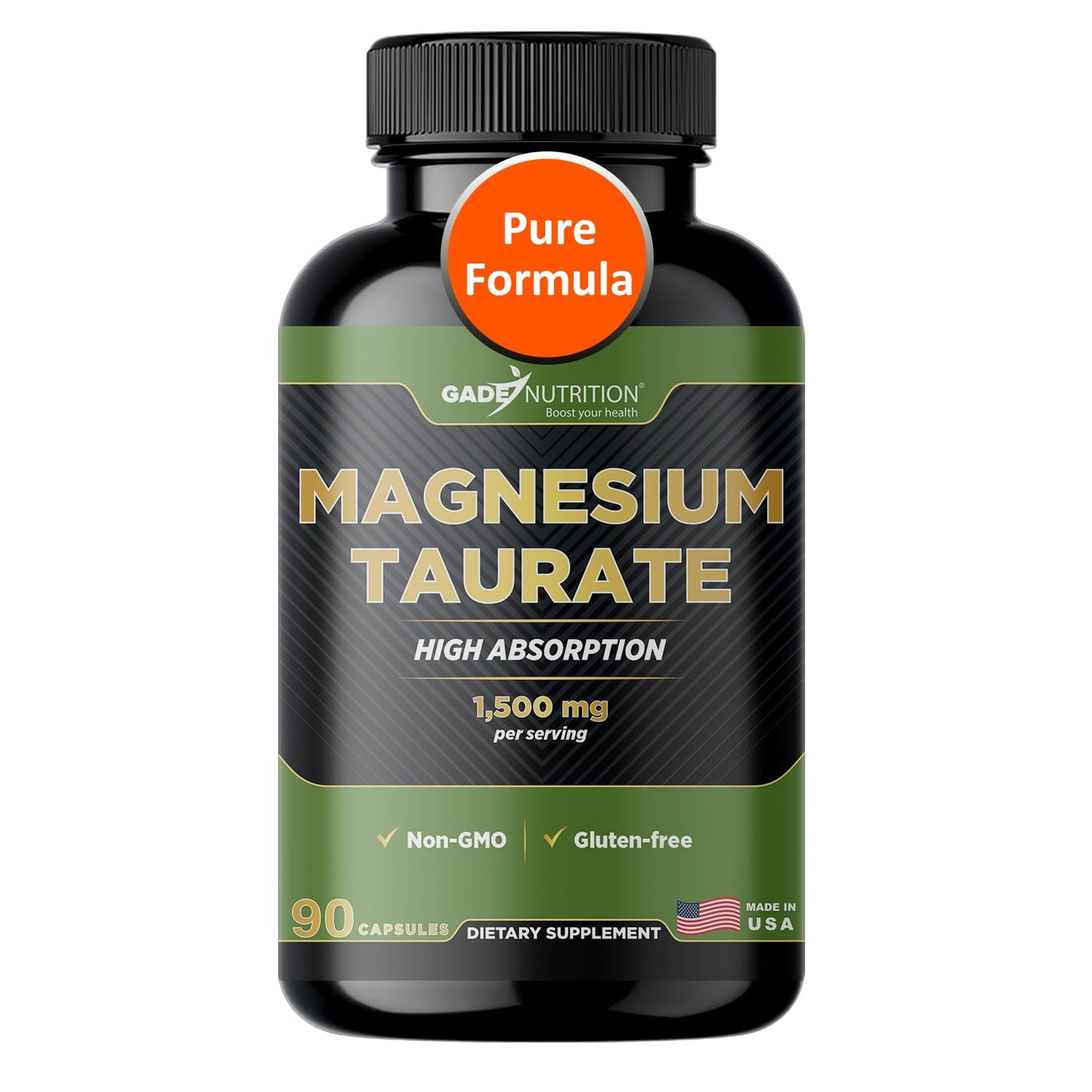 Gade Nutrition Pure Magnesium Taurate – Calm, Sleep & Heart Health | Made in USA