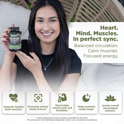 Gade Nutrition Pure Magnesium Taurate – Calm, Sleep & Heart Health | Made in USA
