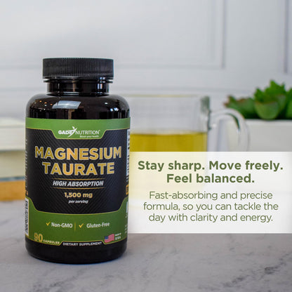 Gade Nutrition Pure Magnesium Taurate – Calm, Sleep & Heart Health | Made in USA
