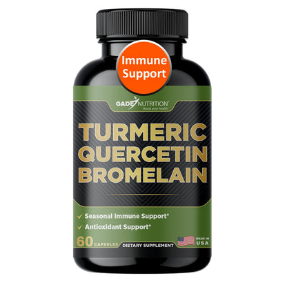 Gade Nutrition Turmeric Quercetin with Bromelain – Immune, Allergy & Joint Support | Non-GMO & Gluten-Free | Made in USA