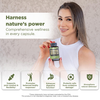 Gade Nutrition Turmeric Quercetin with Bromelain – Immune, Allergy & Joint Support | Non-GMO & Gluten-Free | Made in USA