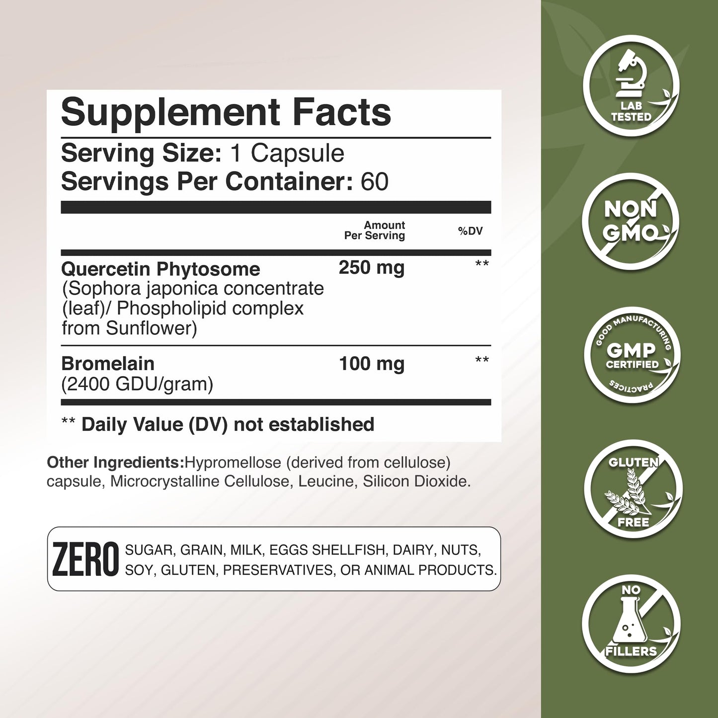 Gade Nutrition Quercetin Phytosome with Bromelain – 95% Purified, 50x Absorption