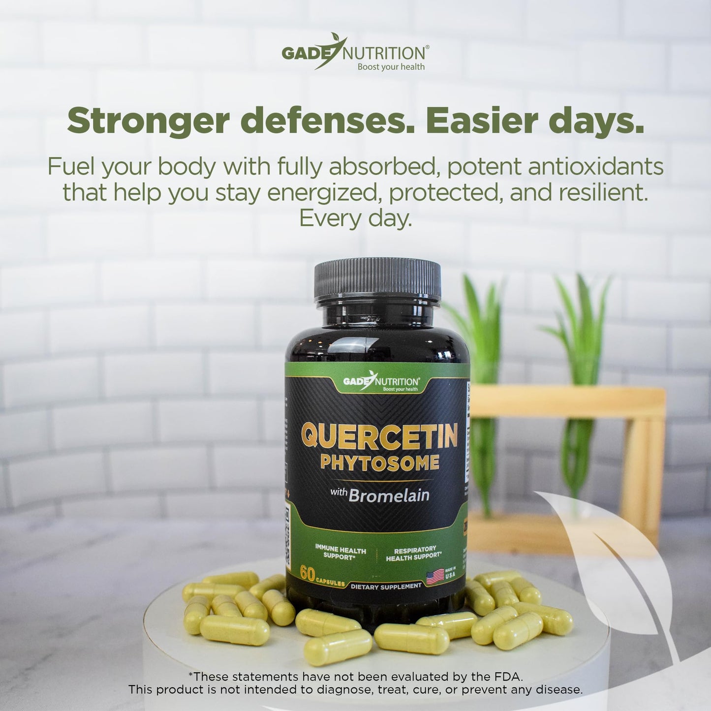 Gade Nutrition Quercetin Phytosome with Bromelain – 95% Purified, 50x Absorption