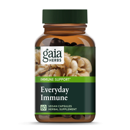 Gaia Herbs Everyday Immune Mushrooms & Herbs — Immune Support (60 Vegan Capsules)