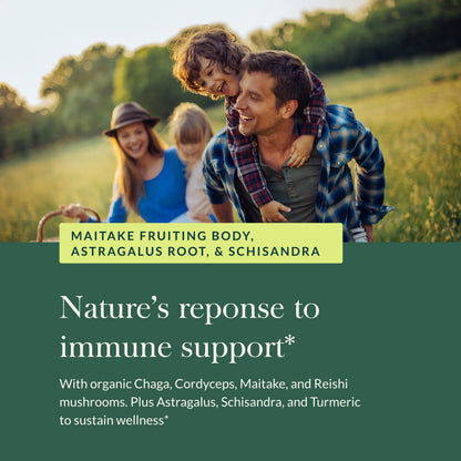 Gaia Herbs Everyday Immune Mushrooms & Herbs — Immune Support (60 Vegan Capsules)