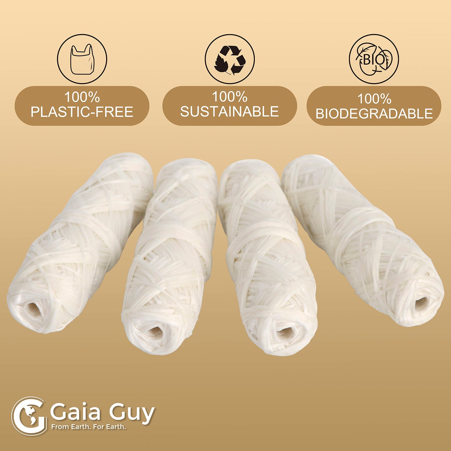 Gaia Guy Silk Dental Floss Refill – 4 x 33yds, 100% Biodegradable Silk