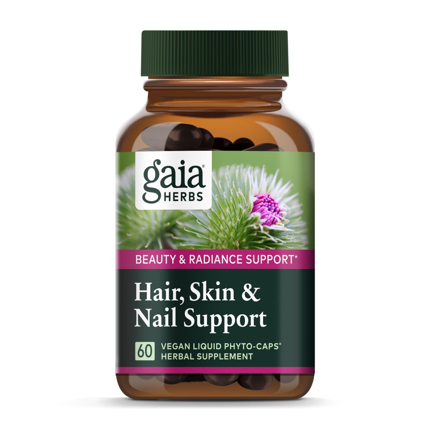 Gaia Herbs Hair, Skin & Nail Support – 60 Vegan Liquid Phyto-Capsules