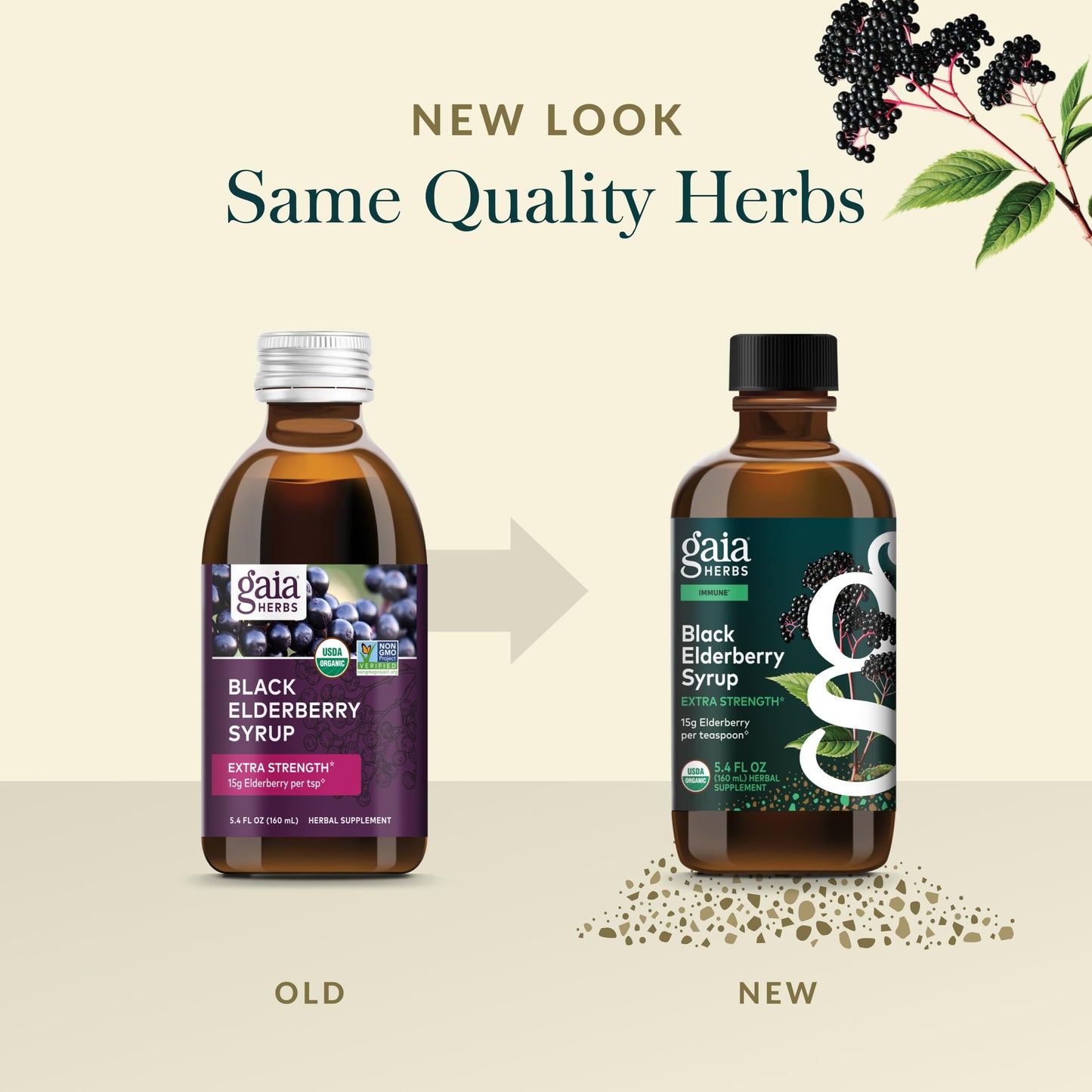 Gaia Herbs Black Elderberry Syrup - Immune Support - Organic Sambucus nigra - 5.4 Fl Oz (32-Day Supply) - USDA Certified Organic