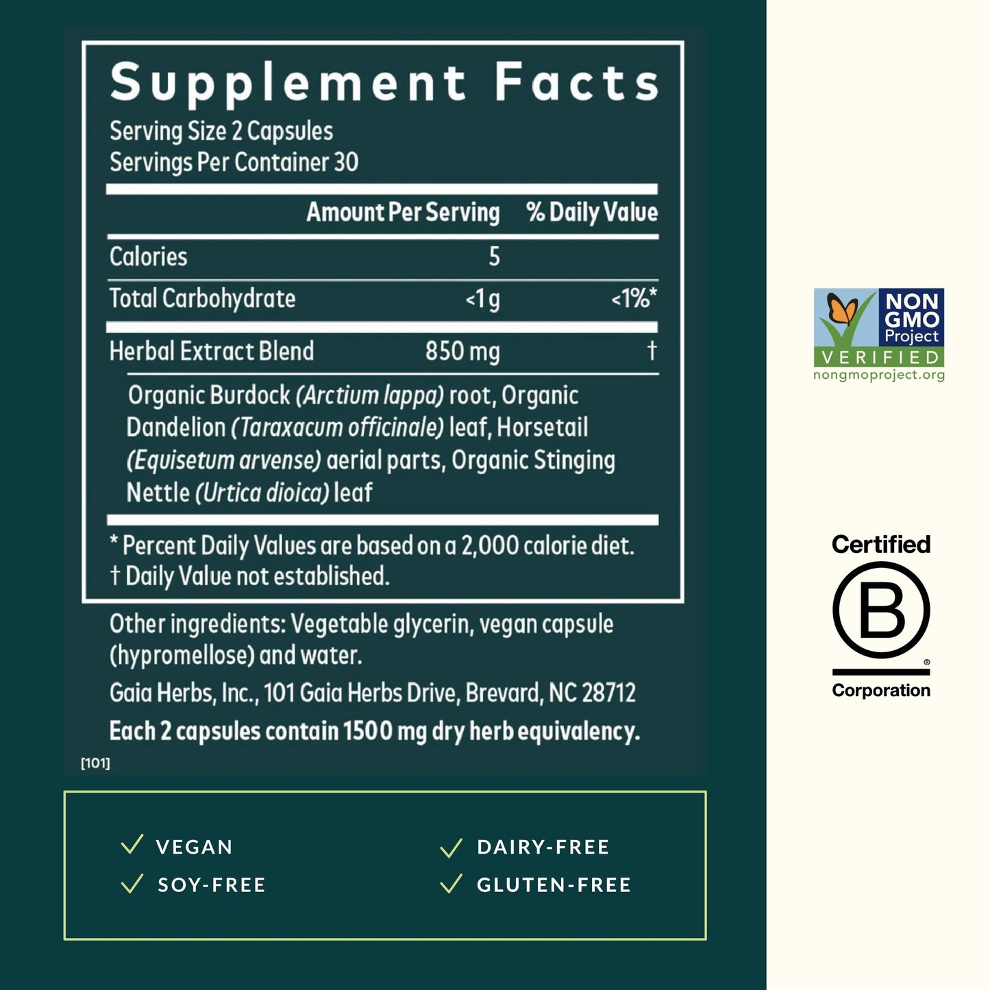 Gaia Herbs Bloat Support - Women's Health Digestive Aid | 60 Vegan Capsules