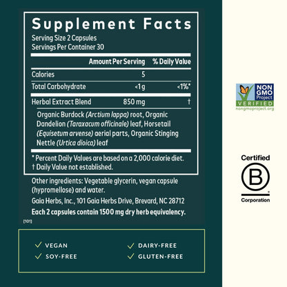 Gaia Herbs Bloat Support - Women's Health Digestive Aid | 60 Vegan Capsules