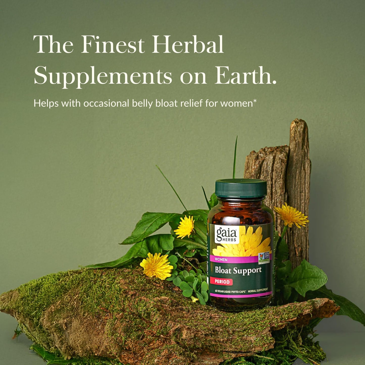 Gaia Herbs Bloat Support - Women's Health Digestive Aid | 60 Vegan Capsules