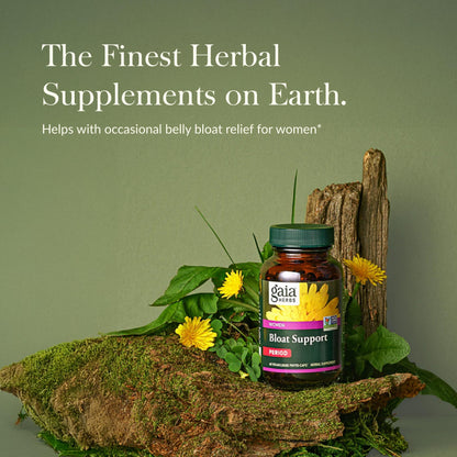 Gaia Herbs Bloat Support - Women's Health Digestive Aid | 60 Vegan Capsules