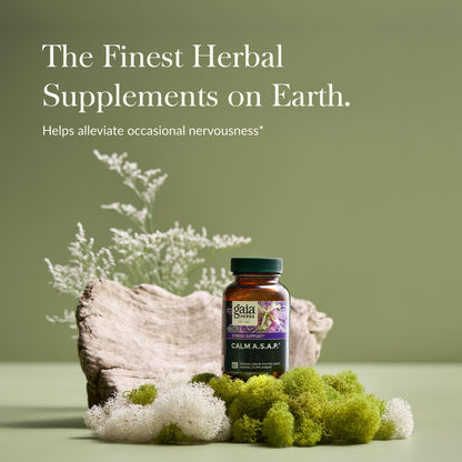 Gaia Herbs Calm A.S.A.P. — Stress Support Herbal Supplement | 60 Vegan Liquid Phytocaps, 20-Day Supply