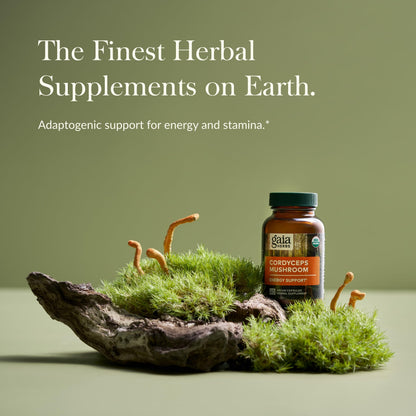 Gaia Herbs Cordyceps Mushroom – Energy & Endurance Support (40-Day, Vegan)