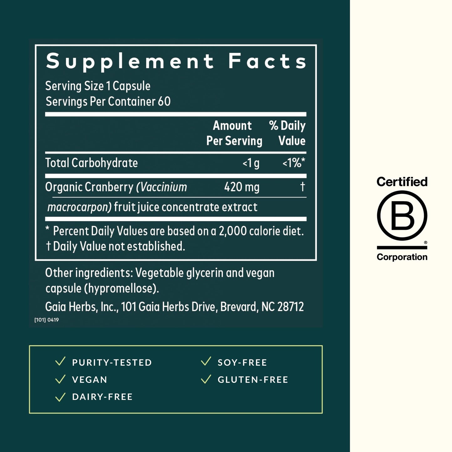 Gaia Herbs Cranberry Concentrate - Urinary Tract Health | 60 Vegan Liquid Phyto-Capsules
